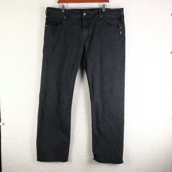 Silver Jeans Mens 40X32 Black Eddie Relaxed Tapered Heavyweight Retro - Picture 1 of 11